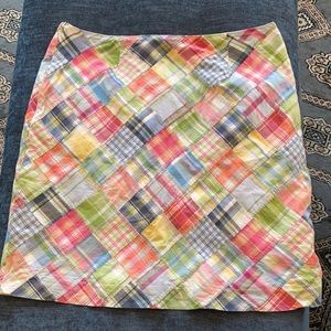 Brooks Brothers A-Line Madras Skirt